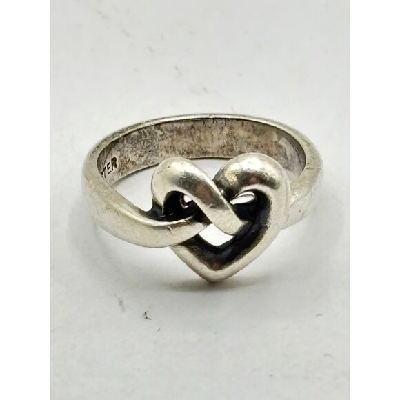 James Avery Retired Sterling Silver Heart Knot Ring 5.5 - Picture 1 of 5